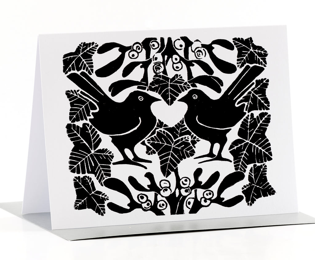 Black & white Christmas card by Louise Slater