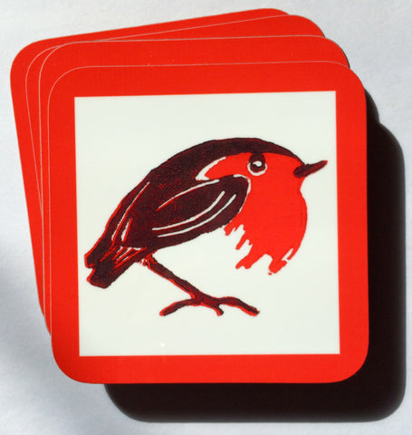 Christmas Robin Coasters - Pk of 4