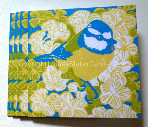 Blue tit card -yellow belly