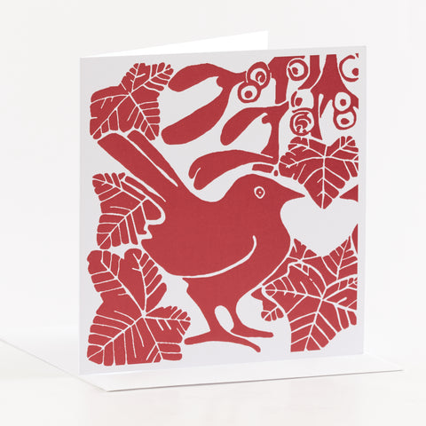 Red Bird, Mistletoe & Ivy Cards Pk of 5