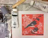 Bullfinch & Blossom Linocut Print