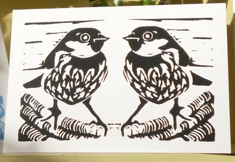 Sparrow Pair Greeting Card