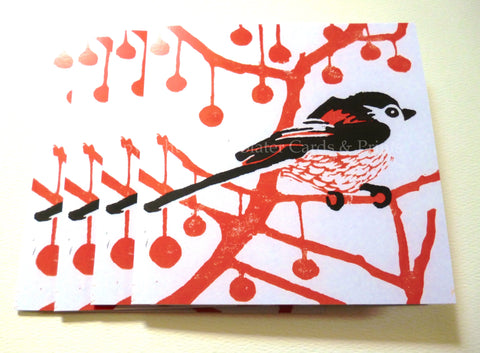 Orange & Black Longtail Greeting Card