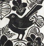 Blackbirds & Violets Lino Print
