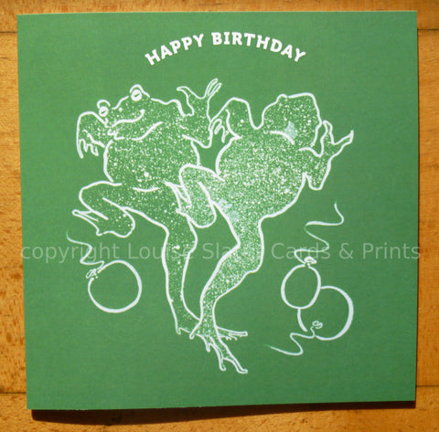 Birthday Frogs Greeting Card