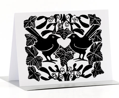 Black & White Mistletoe Christmas Cards Pk of 5