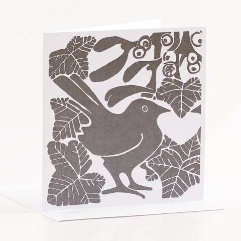 Grey Bird, Mistletoe & Ivy Cards Pk of 5