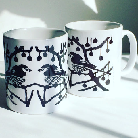 B & W Longtails Ceramic Mug