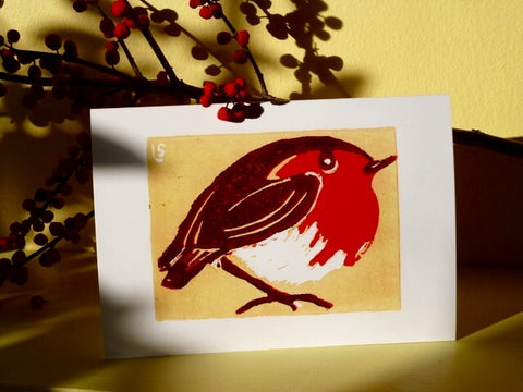 Yellow Robin - Pack of 5 Christmas Cards