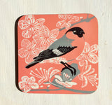 Bullfinch & Blossom Coasters - Pk of 4