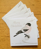 Pink Christmas Bullfinch Cards - Pk of 5