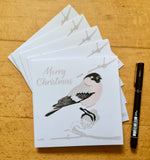 Pink Christmas Bullfinch Cards - Pk of 5