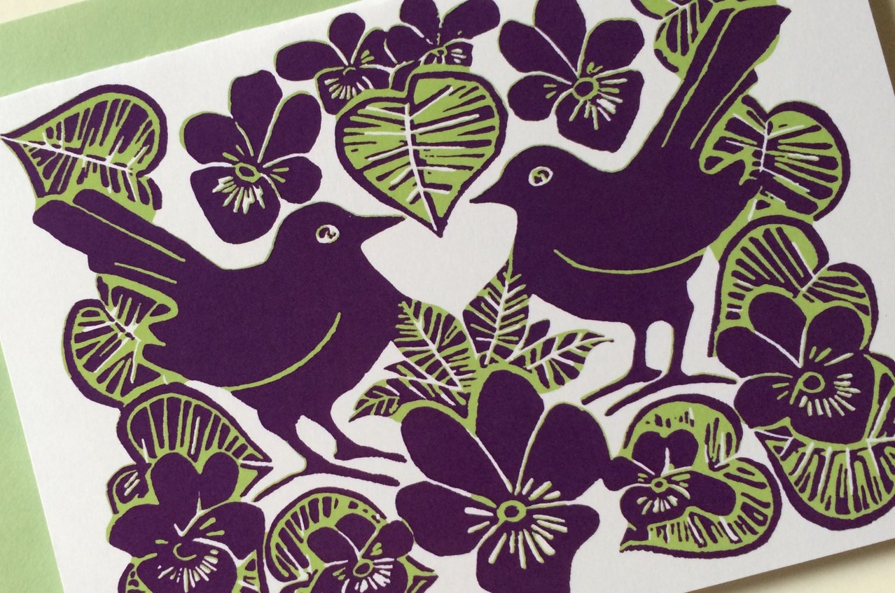 Bullfinch and blossom products by Louise Slater